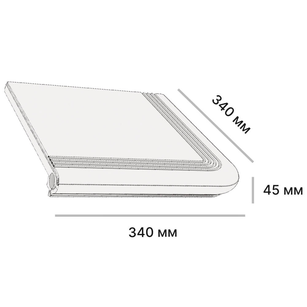 Ступень угловая Verona 340х340х20мм Серый